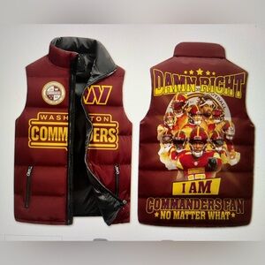 Commanders Fan Burgundy Puffer Vest